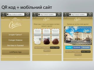 QR код + мобільний сайт 
 