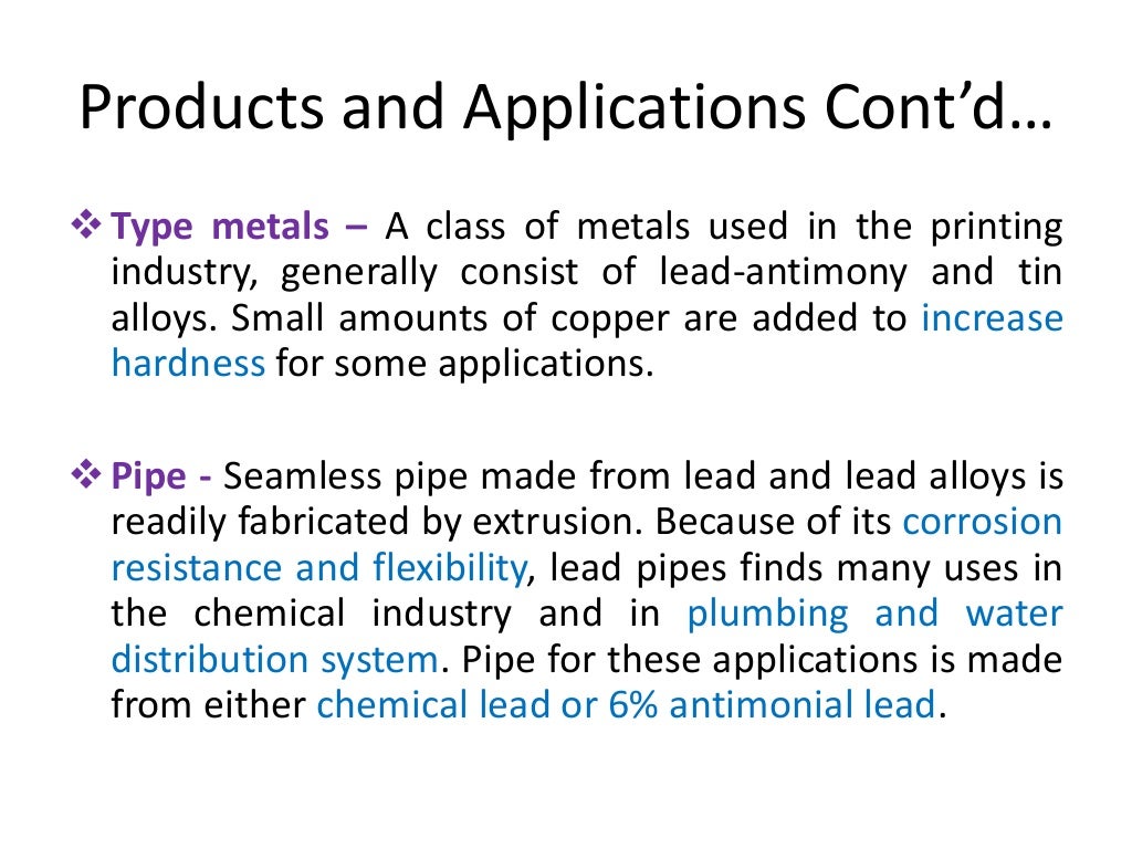 Lead and it’s alloys