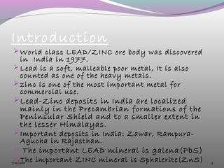 Lead and zinc deposits of india