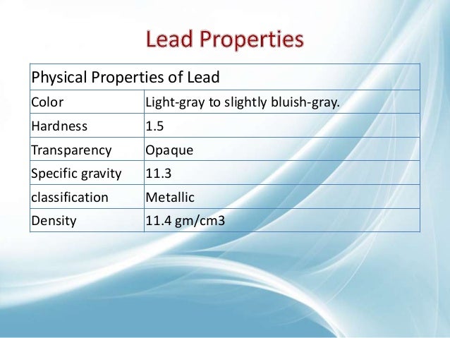 n element chemical pollutant as Lead n element chemical pollutant as Lead