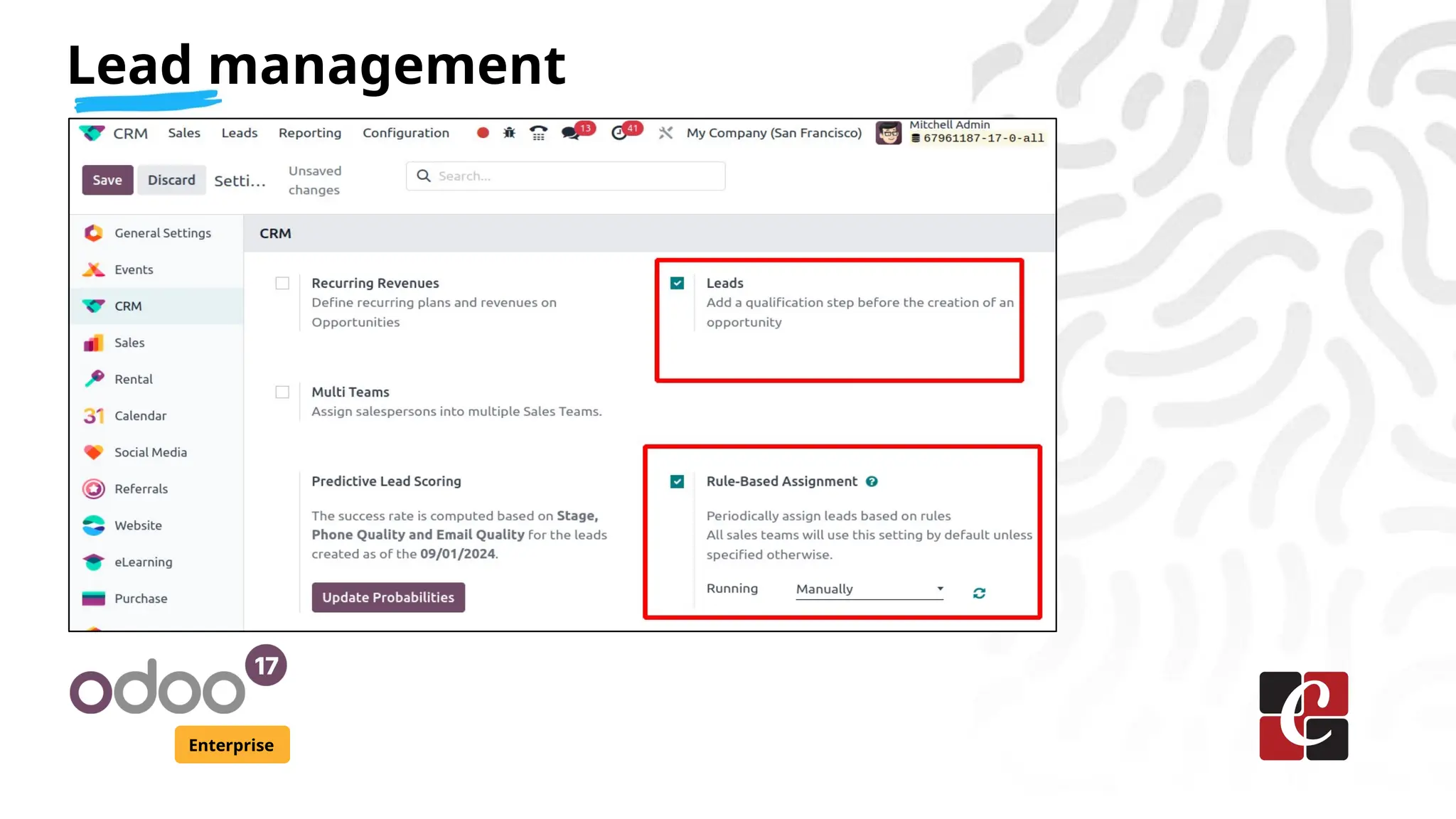 Lead management
Enterprise
 