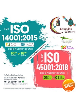 Lead Audit Course ISO 450012018 in Patna.pdf