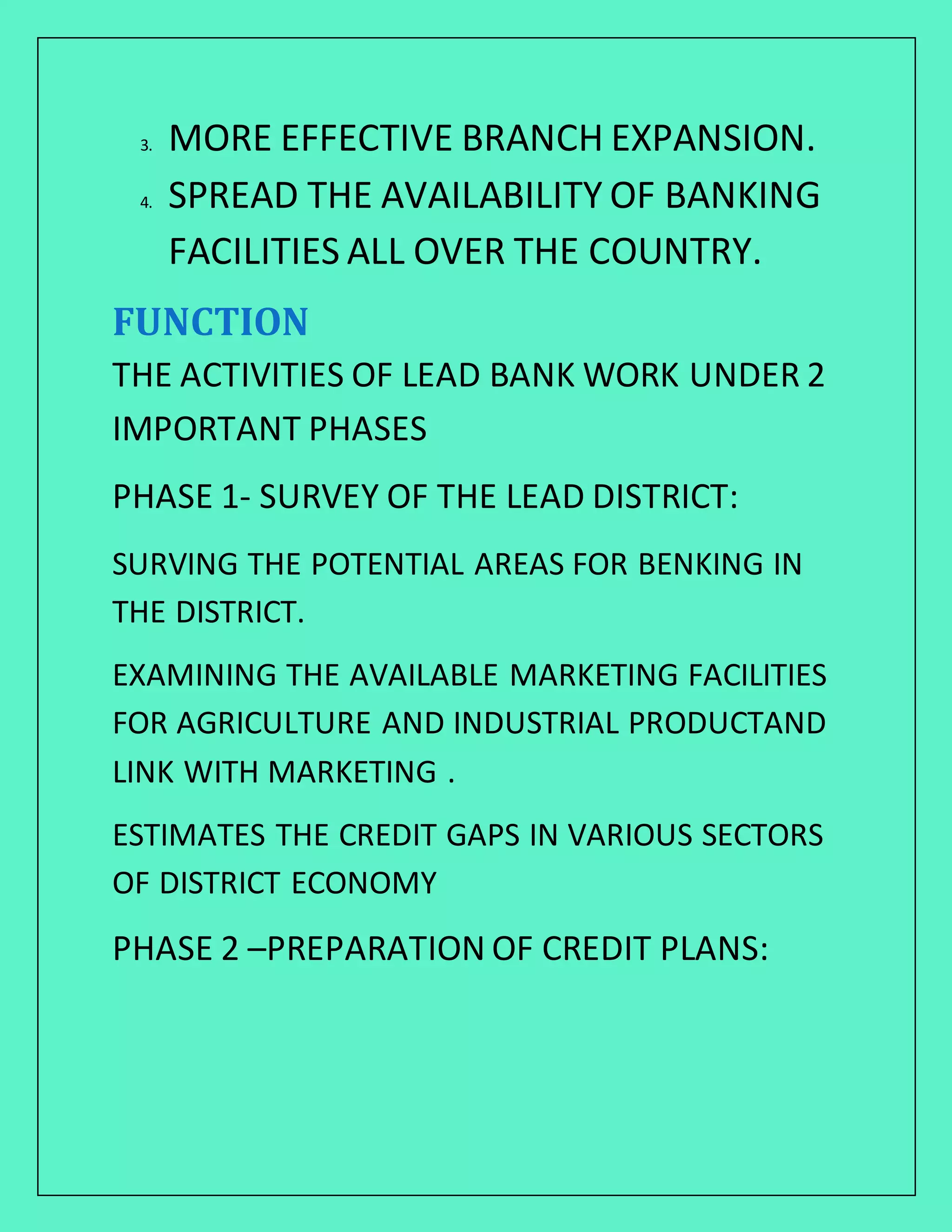 Lead bank scheme PDF