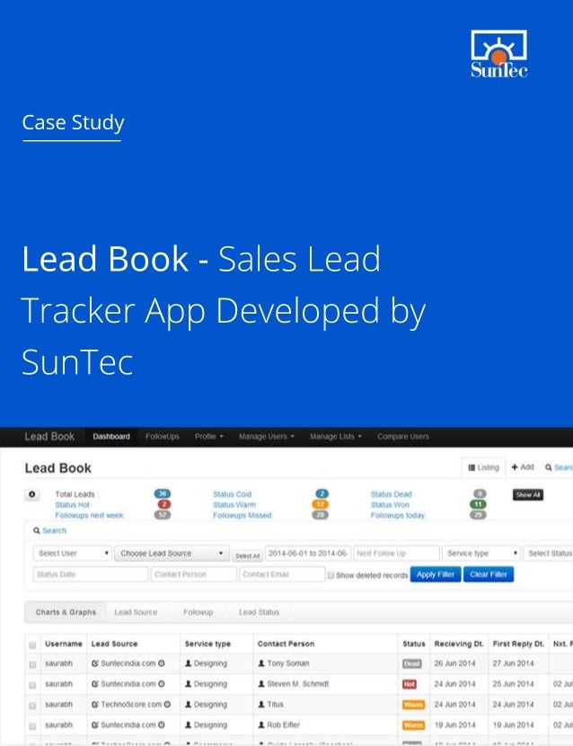 lead book sales lead tracker app developed by suntec