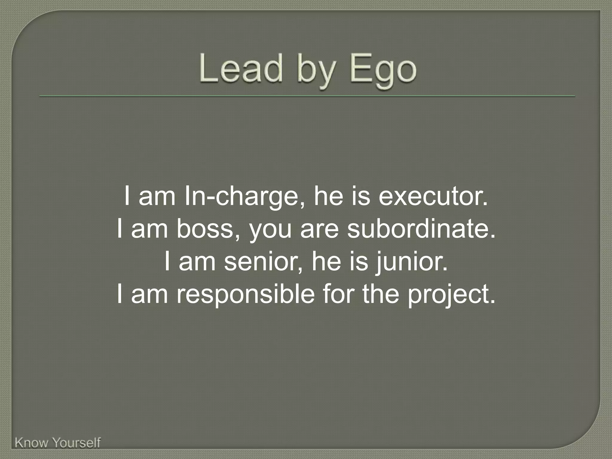 I am In-charge, he is executor.
I am boss, you are subordinate.
    I am senior, he is junior.
I am responsible for the project.
 