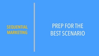 PREP FOR THE
BEST SCENARIO
SEQUENTIAL
MARKETING
 