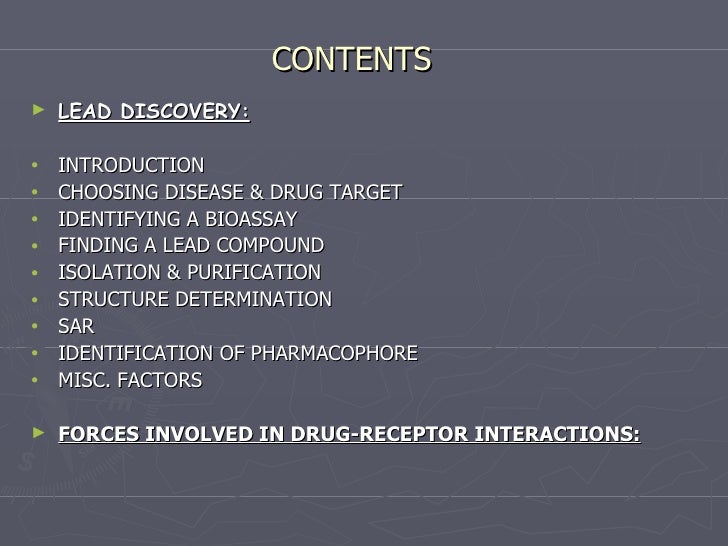 Lead drug discovery
