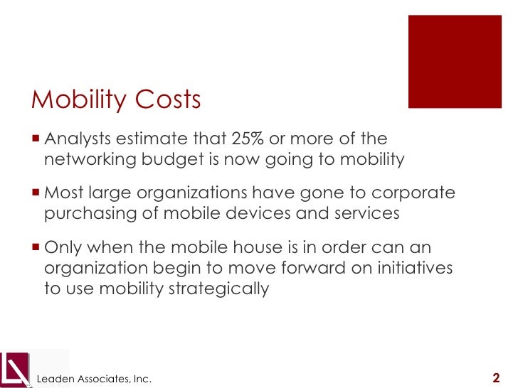 Managing Mobility Costs