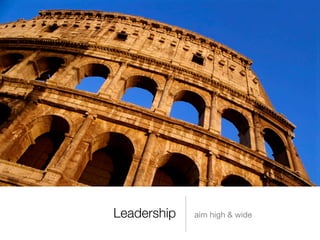 Leadership   aim high & wide
 