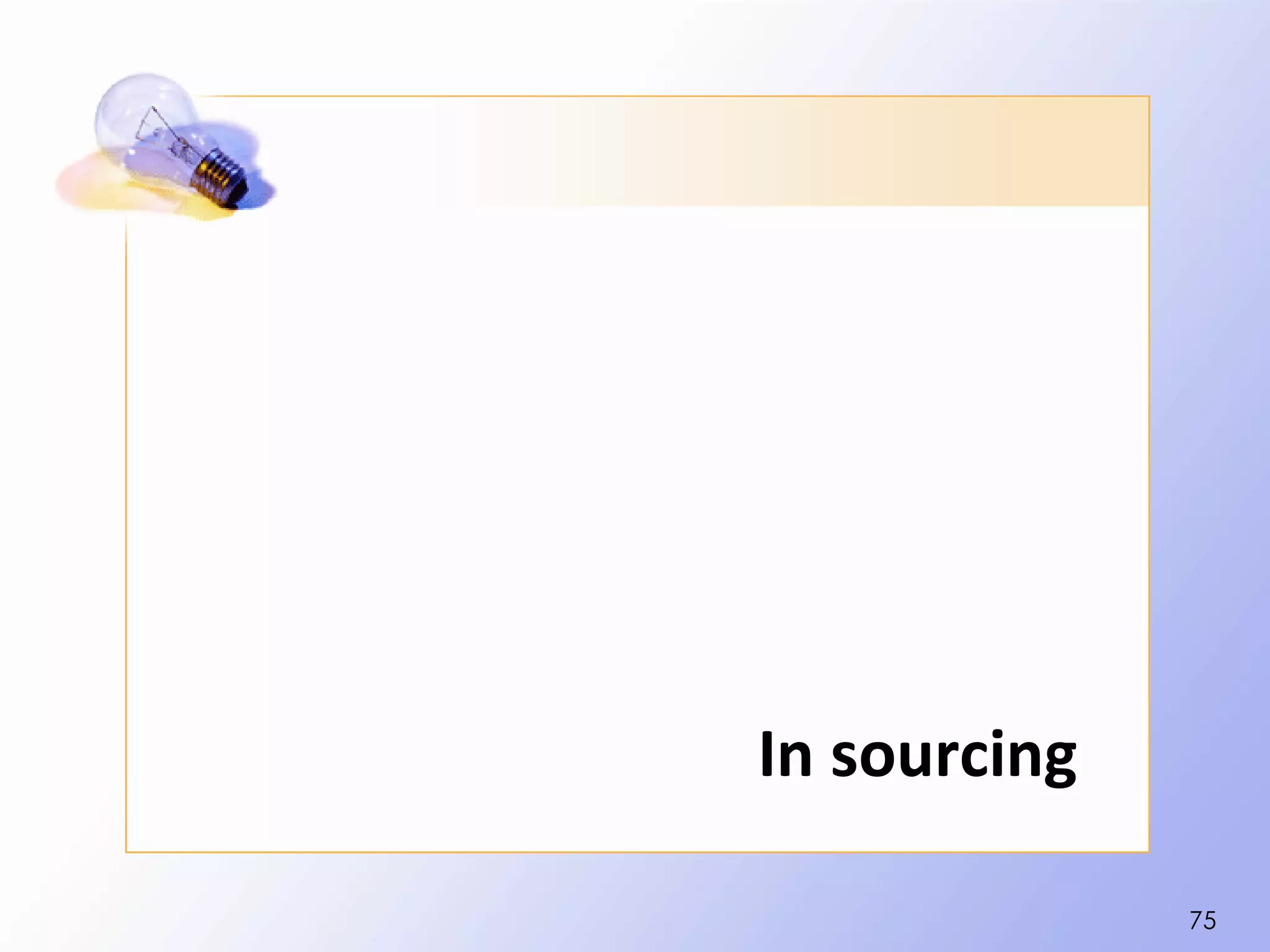 In sourcing

              75
 