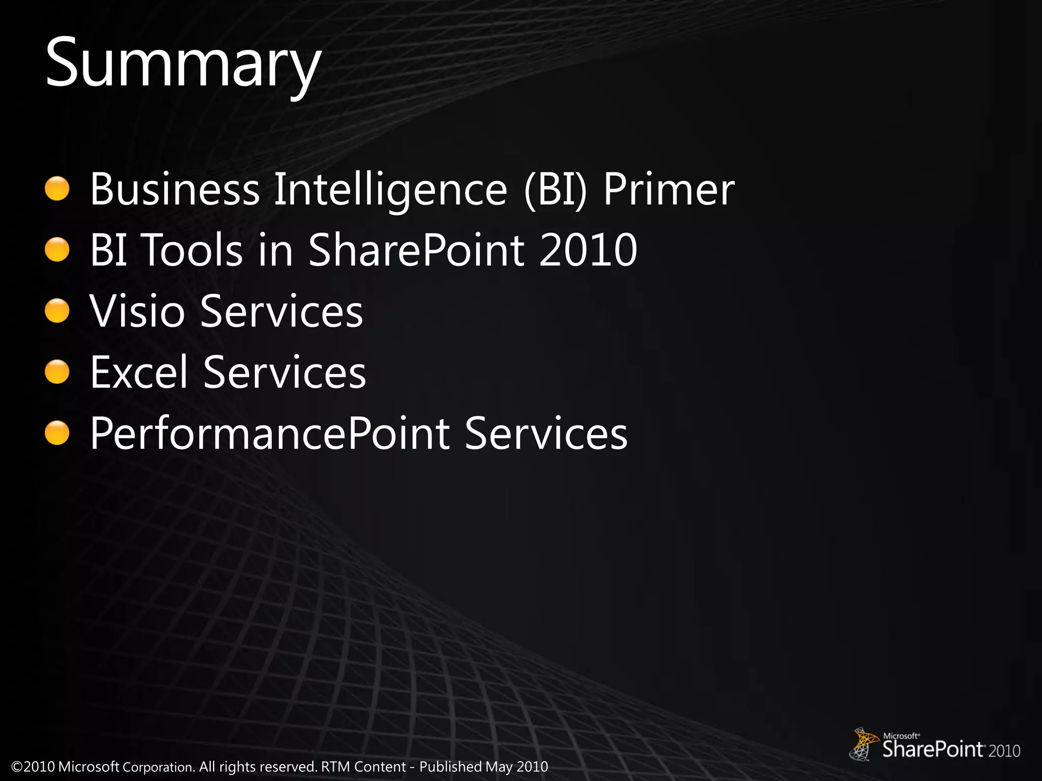LeaderQuest SharePoint Business Intelligence Presentation