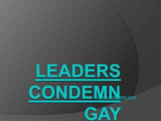 leaders condemn gay marriage www.ucanews.com 