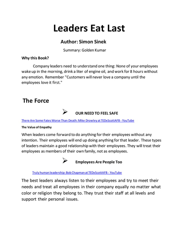 Leaders eat last | DOCX