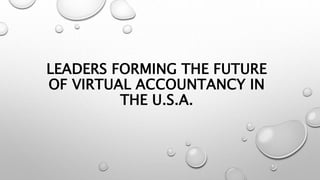 LEADERS FORMING THE FUTURE
OF VIRTUAL ACCOUNTANCY IN
THE U.S.A.
 