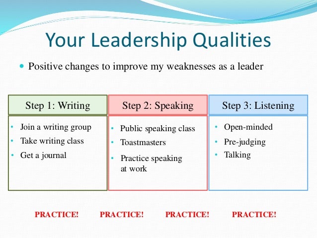 weaknesses as a leader
