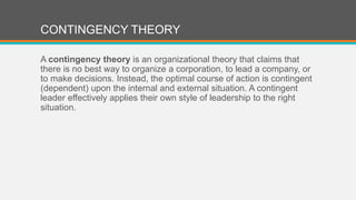 Leadership Contingency Model Theory | PPTX