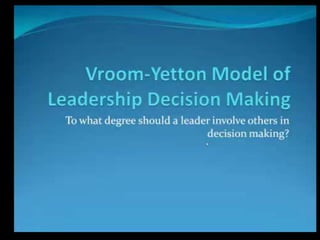 Vroom’s Decision-Making Model
 
