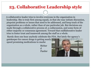 Leader ship Styles By Allah Dad Khan | PPTX