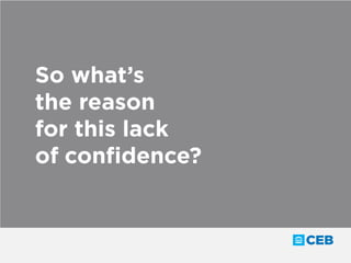 So what’s
the reason
for this lack
of confidence?
 