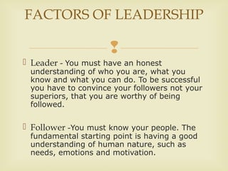 Leader Understanding Human Leadership Under Organisational Behaviour | PPT