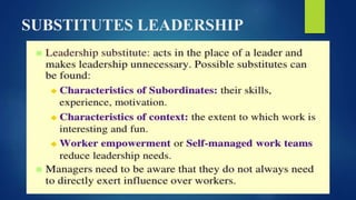 SUBSTITUTES LEADERSHIP
 
