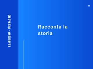 Racconta la
storia
LEADERSHIP-MESSAGGIO
24
 