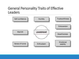 General Personality Traits of Effective
Leaders
 
