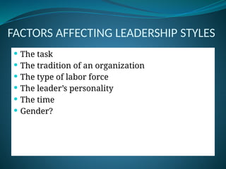 Leadership and its different styles with pros and cons | PPTX