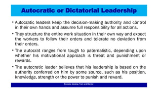 concepts of leadership studies for undergraduates | PPTX