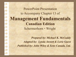 Mike Mccuddy Leadership on management fundamentals in marketing | PPT