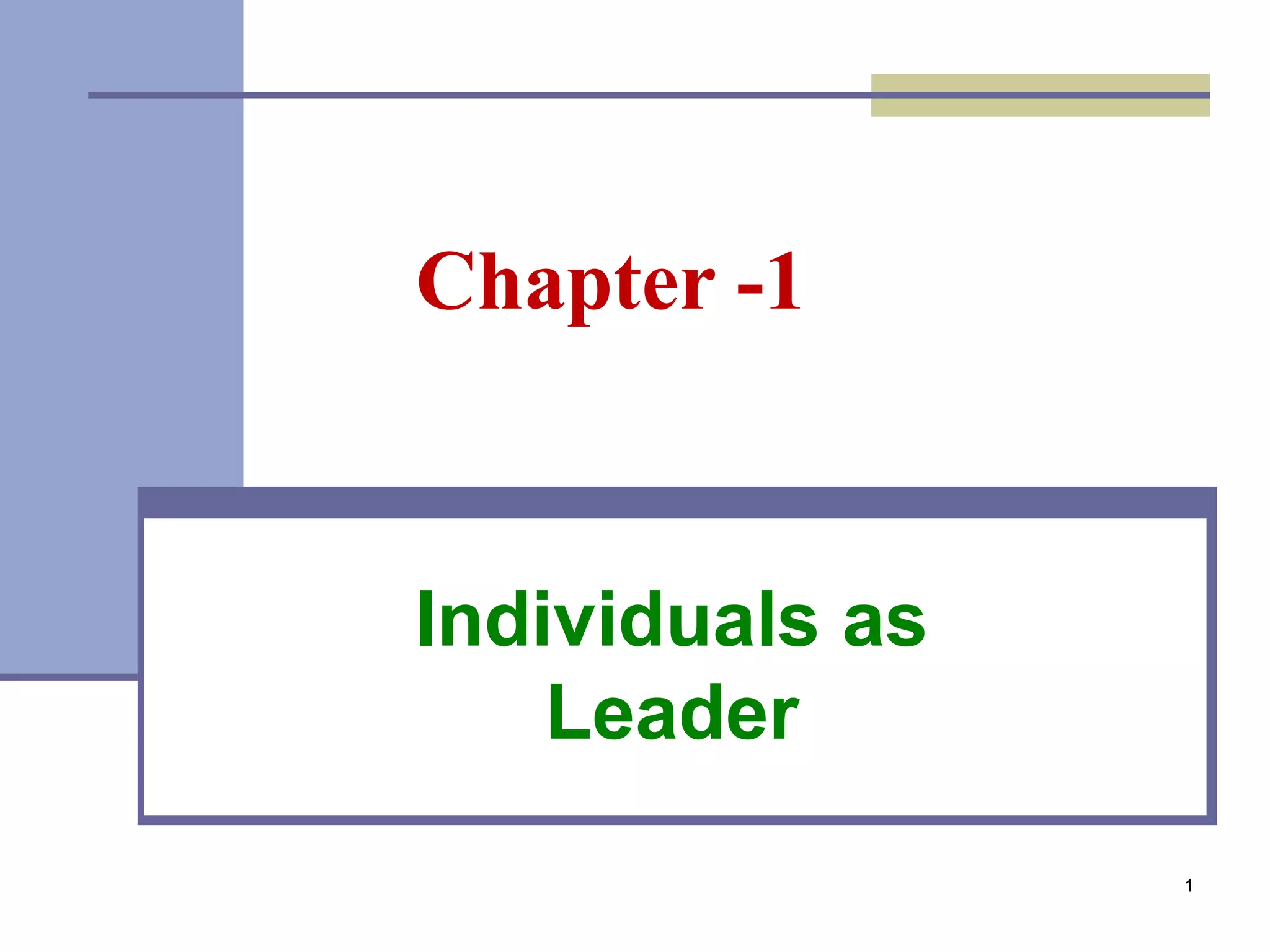 Leadership chapter 1 and 2 | PPT
