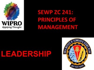 SEWP ZC 241: PRINCIPLES OF MANAGEMENT LEADERSHIP 