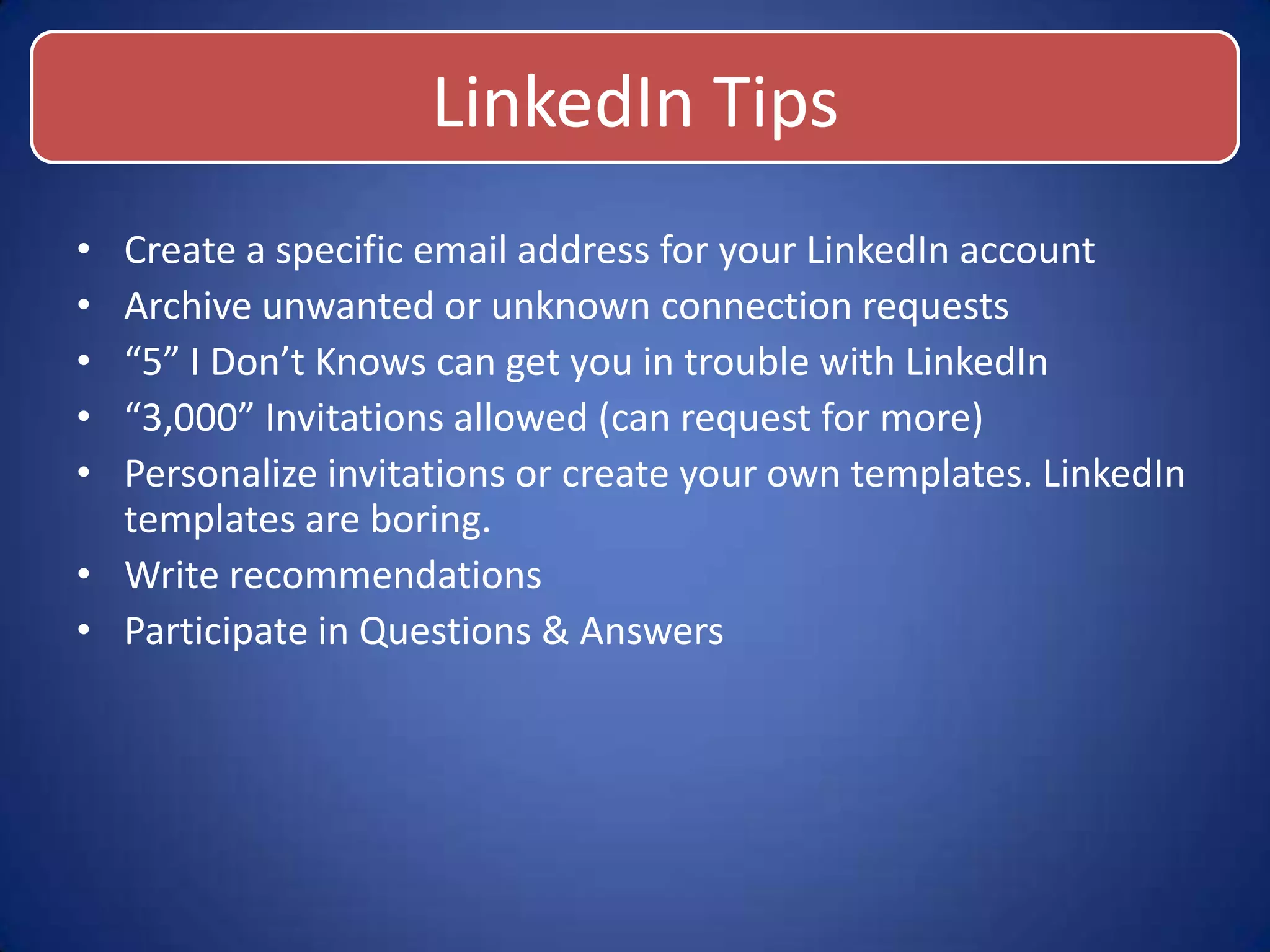 LinkedIn Leaderhsip Presentation