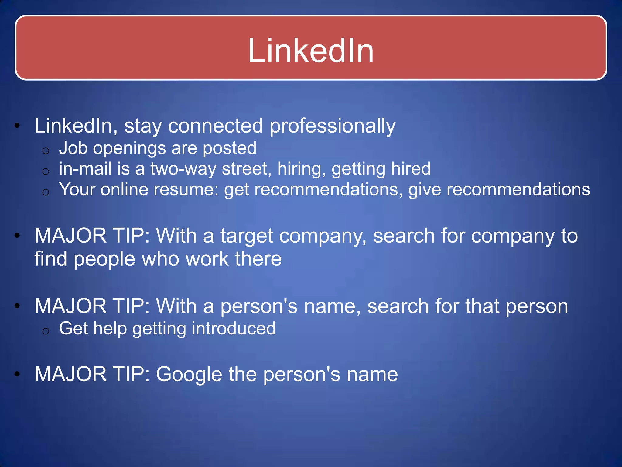 LinkedIn Leaderhsip Presentation