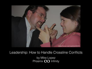 Image Source: sxc.hu/photo/440262

Leadership: How to Handle Crossline Conﬂicts
by Mike Lopez
Phoenix
Inﬁnity

 