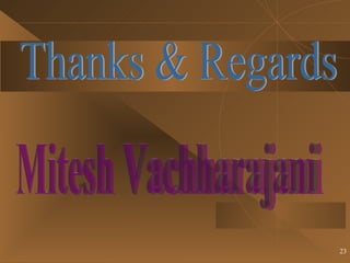 Thanks & Regards Mitesh Vachharajani 