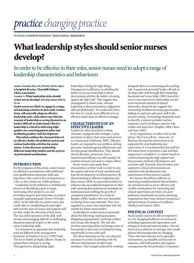 Leadership skillsfornurses