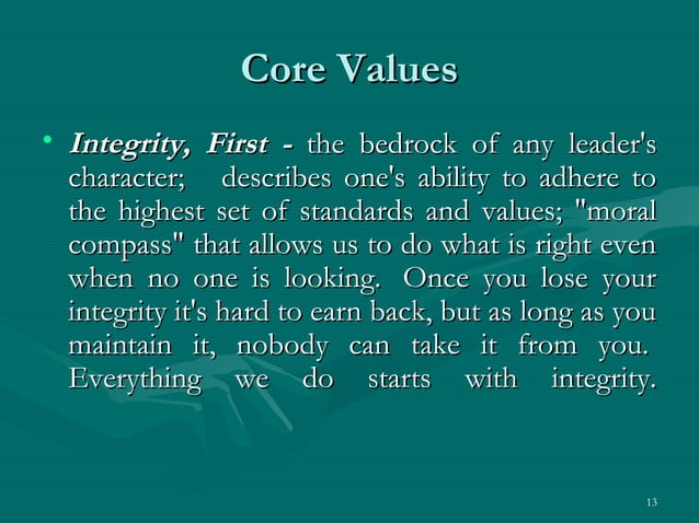 Leadership values | PPT