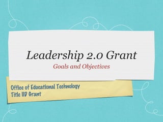 [object Object],Office of Educational Technology  Title IID Grant 