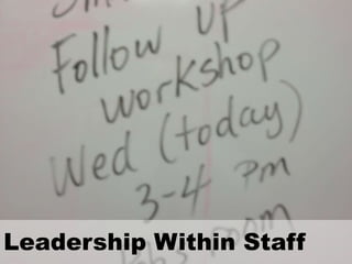 Leadership Within Staff
 