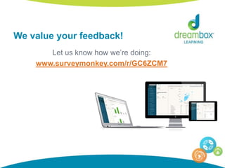 We value your feedback!
Let us know how we’re doing:
www.surveymonkey.com/r/GC6ZCM7
 