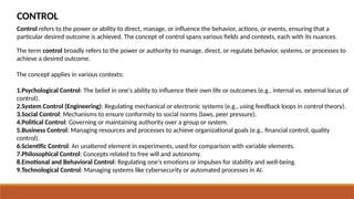 Leadership and Control.pptxConcept of Control – Application of the ...