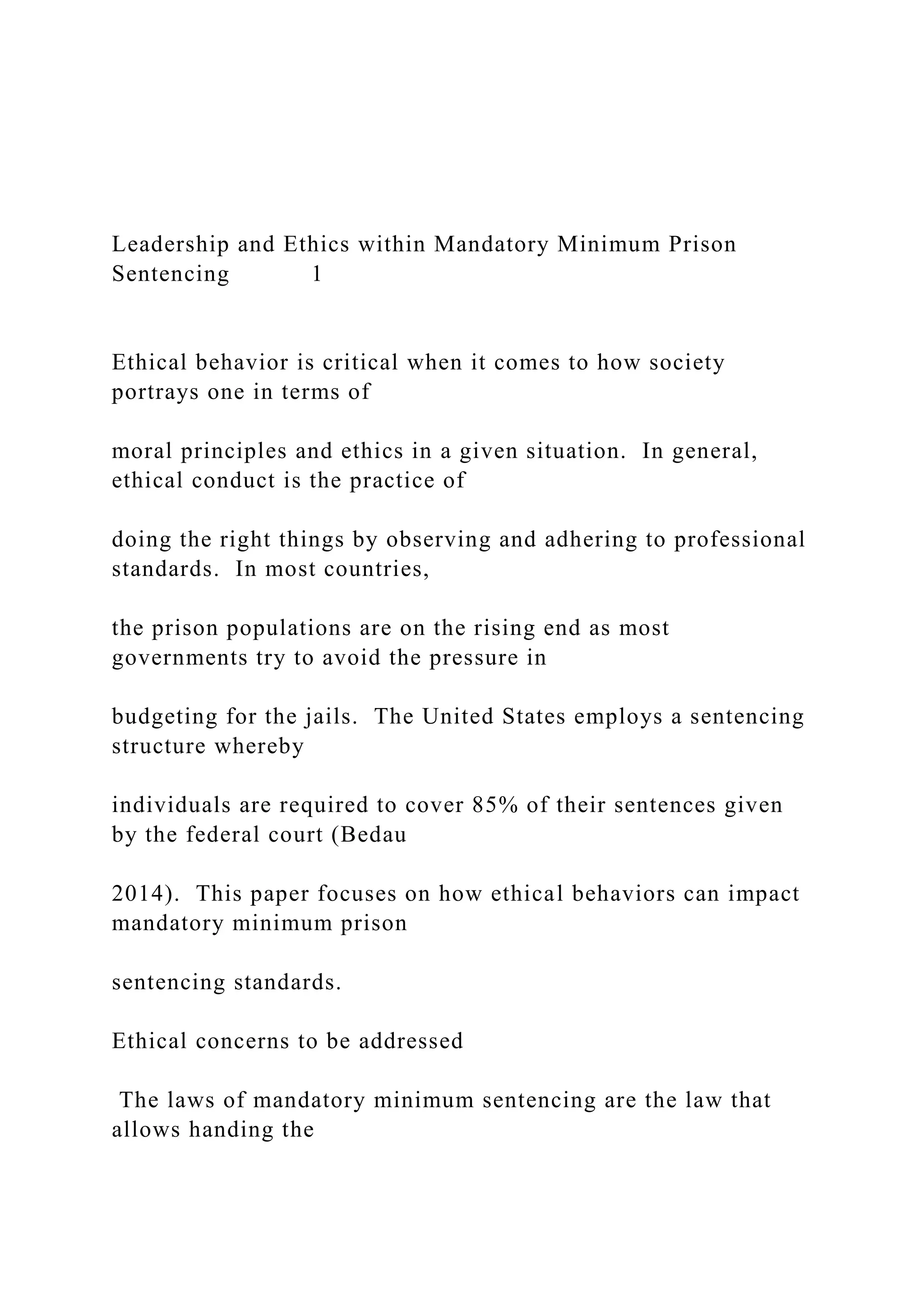 Leadership and Ethics within Mandatory Minimum Prison Sentenci.docx