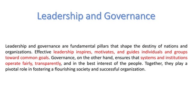 Leadership and Governance in Healthcare-Introduction.pptx | Executive ...