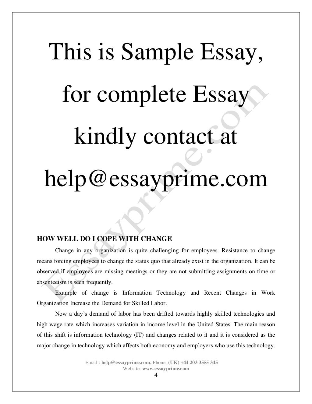 Change Management, Essay Example | blogger.com