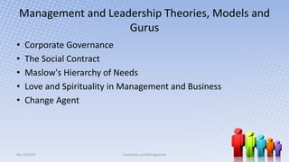 Leadership and management 