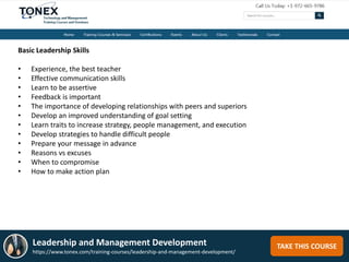 Leadership and Management Development Training | PPTX