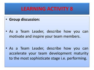 Leadership and management Skills 