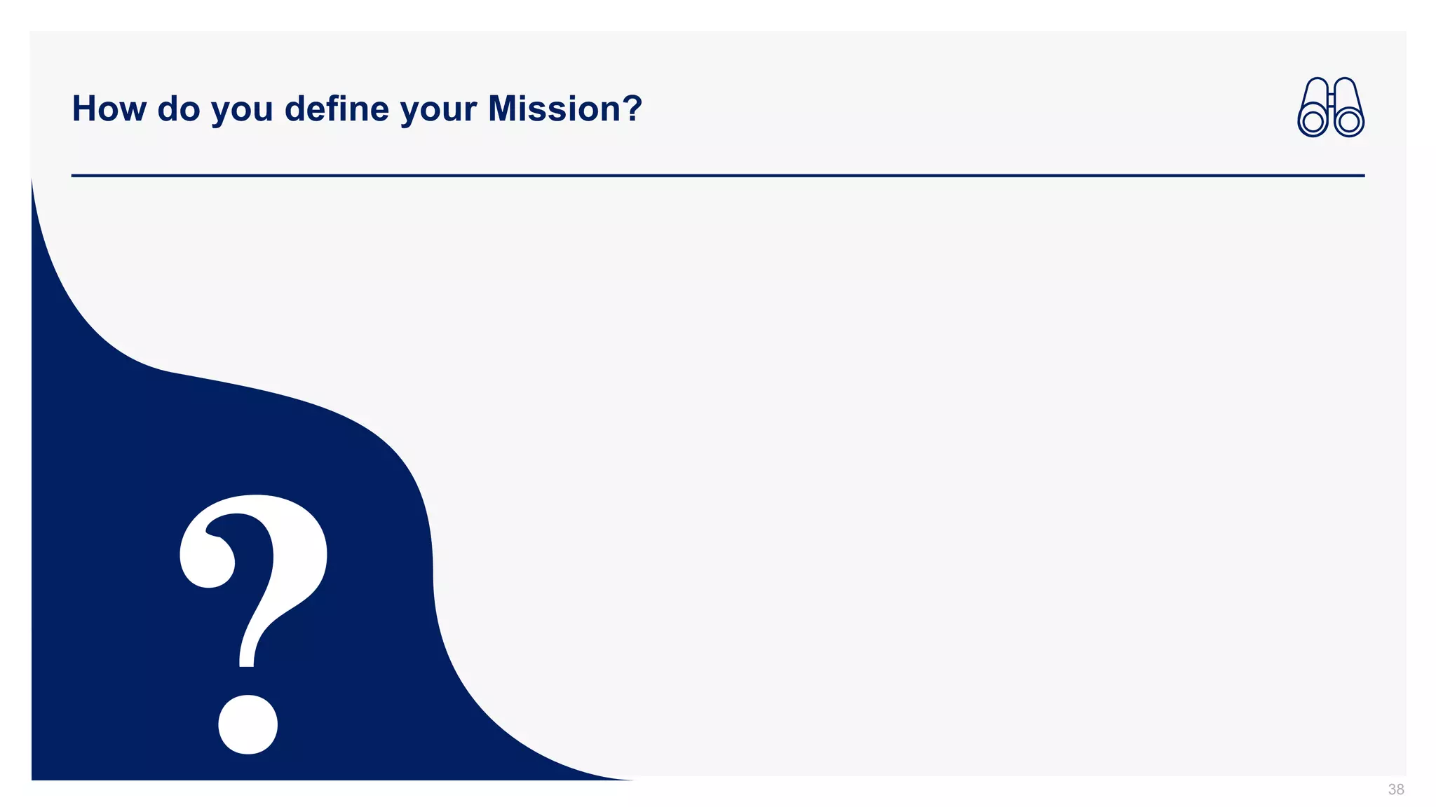 How do you define your Mission?
38
 