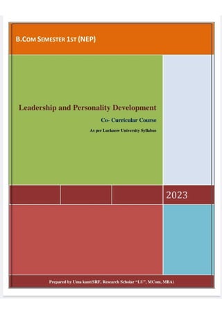 Leadership and Personality Development (Co-Curricular Course) BCom 1st Sem NEP .pdf